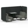 Rivet - Charcoal Panels And Vitreous Sofa