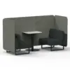 Rivet - Vitreous Panels And Charcoal Sofa