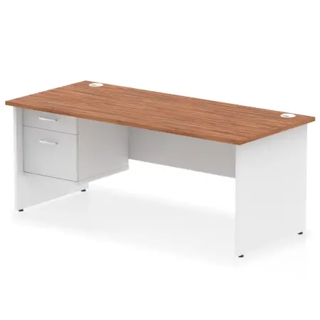 OE - Impulse 1800mm Panel End Straigh Desk With Single Fixed Pedestal Two Tone